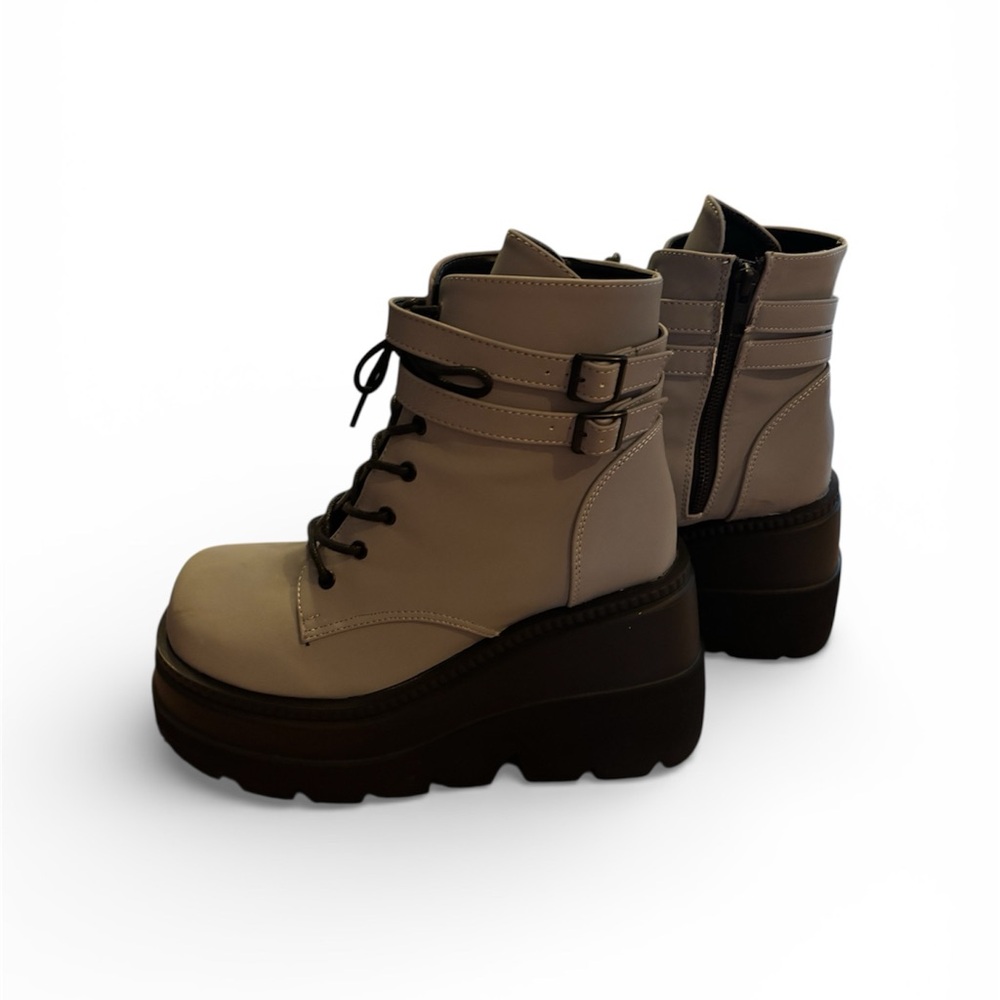 Demonia Gray Platform Boots with Black Sole color shifting size 10 women Shaker - Picture 3 of 9